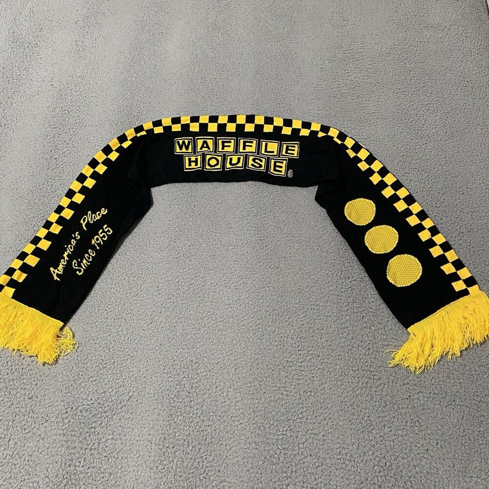 Waffle House Scarf Black Yellow World Cup 2026 Theme Soccer Futbol Football
